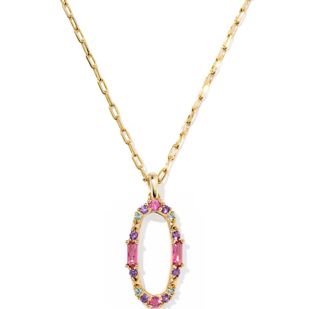 Kendra Scott Essie Pave Gold Short Pendant Necklace